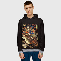 Толстовка-худи мужская Колдун Тэндзику Токубэй, цвет: 3D-меланж — фото 2