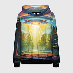 Толстовка-худи мужская UFO In The Forest, цвет: 3D-черный