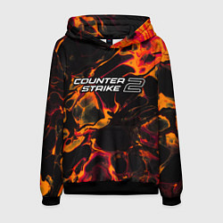 Толстовка-худи мужская Counter-Strike 2 red lava, цвет: 3D-черный