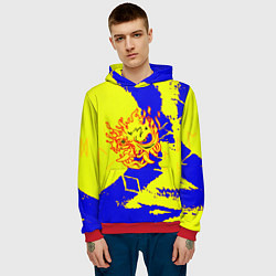 Толстовка-худи мужская Samurai logo yellow fire, цвет: 3D-красный — фото 2