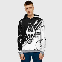 Толстовка-худи мужская The Elder Scrolls узор, цвет: 3D-меланж — фото 2