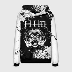 Толстовка-худи мужская HIM рок пес, цвет: 3D-черный
