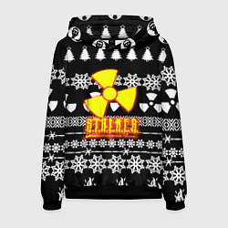 Толстовка-худи мужская Stalker fire pattern, цвет: 3D-черный