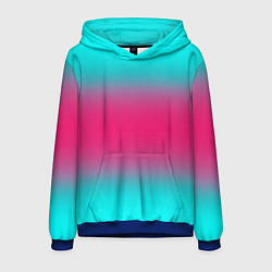 Толстовка-худи мужская Градиент текстура неон, цвет: 3D-синий