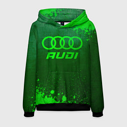 Толстовка-худи мужская Audi - green gradient, цвет: 3D-черный