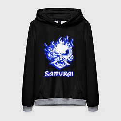 Толстовка-худи мужская Samurai logo ghost, цвет: 3D-меланж