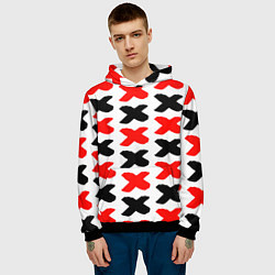 Толстовка-худи мужская Крестики, цвет: 3D-черный — фото 2
