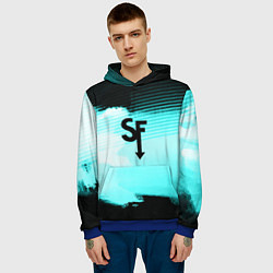 Толстовка-худи мужская Sally face geometry, цвет: 3D-синий — фото 2