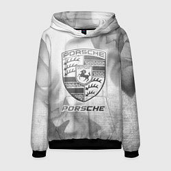 Толстовка-худи мужская Porsche - white gradient, цвет: 3D-черный