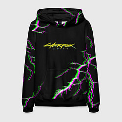 Толстовка-худи мужская Cyberpunk storm 2077, цвет: 3D-черный