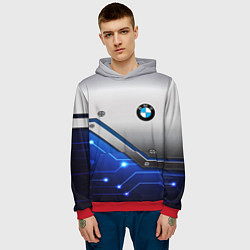 Толстовка-худи мужская BMW geometry nano, цвет: 3D-красный — фото 2