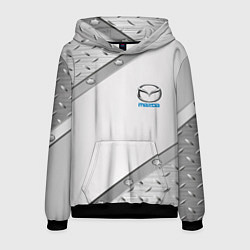 Толстовка-худи мужская Mazda текстура метал, цвет: 3D-черный