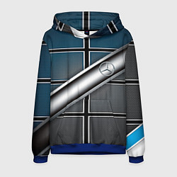 Толстовка-худи мужская Mercedes benz sport geometry, цвет: 3D-синий