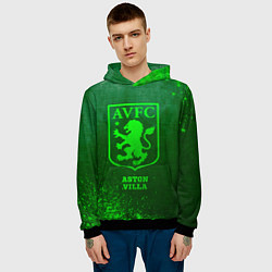 Толстовка-худи мужская Aston Villa - green gradient, цвет: 3D-черный — фото 2