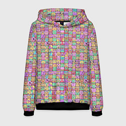 Толстовка-худи мужская Человечки эмоциональные, цвет: 3D-черный