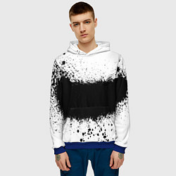 Толстовка-худи мужская Просто краски чёрные, цвет: 3D-синий — фото 2