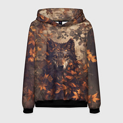 Толстовка-худи мужская Матёрый волк, цвет: 3D-черный