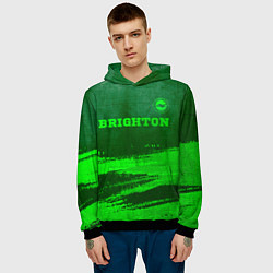 Толстовка-худи мужская Brighton - green gradient посередине, цвет: 3D-черный — фото 2