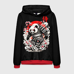 Толстовка-худи мужская Панда - самурай, цвет: 3D-красный