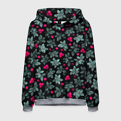 Толстовка-худи мужская Клюквенный паттерн, цвет: 3D-меланж