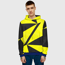 Толстовка-худи мужская Абстрактные стекло, цвет: 3D-синий — фото 2