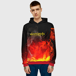 Толстовка-худи мужская Horizon: Zero Dawn fire, цвет: 3D-красный — фото 2