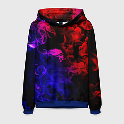 Толстовка-худи мужская Неоновый цветок в дыму, цвет: 3D-синий