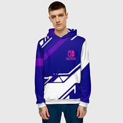 Толстовка-худи мужская Нинтендо геометрия киберспорт, цвет: 3D-белый — фото 2