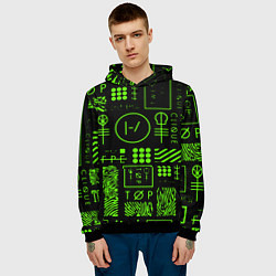 Толстовка-худи мужская Twenty one pilots neon, цвет: 3D-черный — фото 2