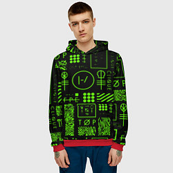 Толстовка-худи мужская Twenty one pilots neon, цвет: 3D-красный — фото 2