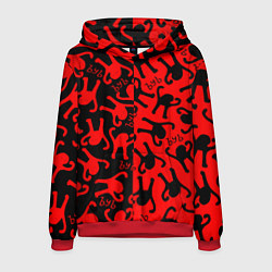 Толстовка-худи мужская ЪУЪ съука mem pattern, цвет: 3D-красный