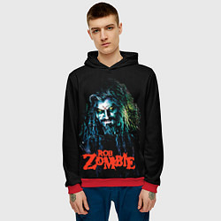 Толстовка-худи мужская Rob zombie portrait, цвет: 3D-красный — фото 2