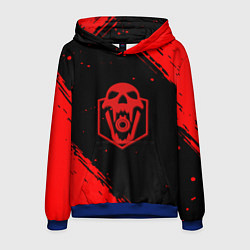 Толстовка-худи мужская Rainbow six краски полосы, цвет: 3D-синий