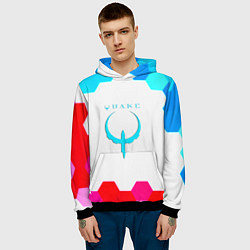 Толстовка-худи мужская Квейк соты, цвет: 3D-черный — фото 2