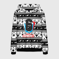 Толстовка-худи мужская Rainbow six winter pattern, цвет: 3D-черный