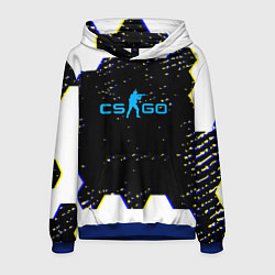 Толстовка-худи мужская CS соты абстракция, цвет: 3D-синий