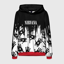 Толстовка-худи мужская Nirvana rok hand, цвет: 3D-красный