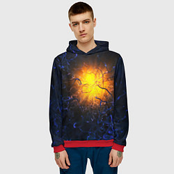 Толстовка-худи мужская Абстракция зарождение звезды, цвет: 3D-красный — фото 2