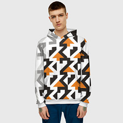 Толстовка-худи мужская Паттерн-23, цвет: 3D-белый — фото 2