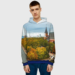 Толстовка-худи мужская Калининград янтарная столица, цвет: 3D-синий — фото 2