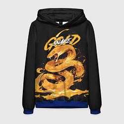 Толстовка-худи мужская Gold snake, цвет: 3D-синий