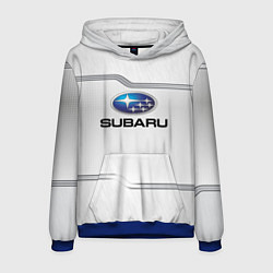 Толстовка-худи мужская Subaru auto steel metal, цвет: 3D-синий