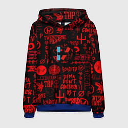 Толстовка-худи мужская Twenty one pilots pattern rock steel, цвет: 3D-синий