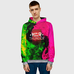 Толстовка-худи мужская Warthunder flame fight, цвет: 3D-меланж — фото 2