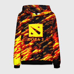 Толстовка-худи мужская DOTA2 огенный стиль текстура, цвет: 3D-черный