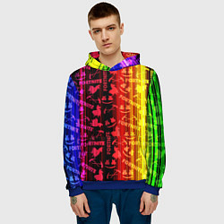 Толстовка-худи мужская Fortnite neon game, цвет: 3D-синий — фото 2