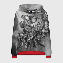 Толстовка-худи мужская Абстракция оптический узор, цвет: 3D-красный