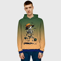 Толстовка-худи мужская Funny skeleton - ai art fantasy, цвет: 3D-синий — фото 2