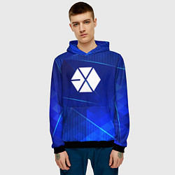 Толстовка-худи мужская Exo blue poly, цвет: 3D-черный — фото 2