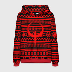 Толстовка-худи мужская Quake winter pattern, цвет: 3D-красный